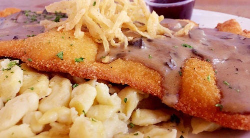 SCHNITZEL WITH MUSHROOM SAUCE image SCHNITZEL WITH MUSHROOM SAUCE image